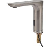 Touchless Electronic Faucet Battery Powered Vertical Bathroom Sink Faucet G1/2 Male Thread Silver