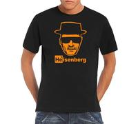 Touchlines T-shirt Heisenberg Walther pour homme Multicolore Noir/Orange néon X-Large