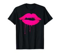 Touchlines T-shirt sexy avec lèvres fluo des années 80 T-Shirt