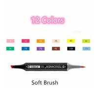 Touchnew-Marqueurs De Croquis À Brosse Douce,Ensemble De Stylos Marqueurs À Base D'alcool,Dessin De Bande Dessinée,Fournitures D'art - Type Black12 Colors