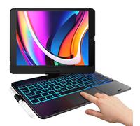 Touchpad Coque pour iPad 10.2 2019, iPad Air 10.5 2019, iPad Pro 10.5 2017 - iPad 7ème génération étui avec Clavier - iPad Air 3ème génération avec Clavier - rétro-éclairé - Slim Stand Cover