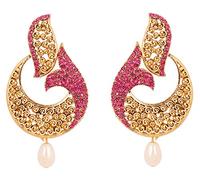 Touchstone Boucles d'oreilles de créateurs de poissons indiens en poisson fuchsia blanc bollywood pour femme Rose