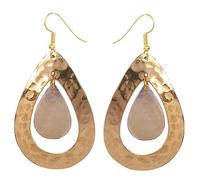 Touchstone Boucles d'oreilles légères indiennes de style Bollywood avec motifs de vignes gravées à la main en or antique et blanc pour femme., Diamant