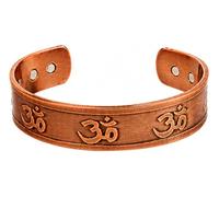 Touchstone Bracelet en cuivre de style tibétain forgé à la main avec du cuivre massif et de calibre élevé pour homme et femme Message spirituel hindou