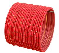 Touchstone Collection de bracelets colorés bracelets indiens de créateur de glaçure de bijoux de créateur exclusif de bollywood indien pour femme 2.75 Lot de 2 Rouge espagnole