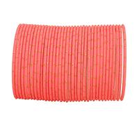 Touchstone Collection de bracelets colorés indien Bollywood alliage métal corail doré glaçure poignet rehaussant les bracelets de bijoux de créateur. Lot de 36 pour femme.