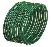Touchstone Collection de bracelets de fil de soie fabriqués à la main de faux fils de soie superbes perles bracelet bracelets bijoux de créateur pour femme 2.5 Vert