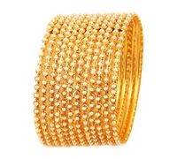 Touchstone Collection de bracelets de perles bracelets de bijoux de créateurs classiques et exclusifs, minces et de créateur, ornées de fausses perles pour femme 2.5 Ensemble de 12 Or