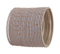 Touchstone "Colorful Bangle Collection" Indian Bollywood Exclusive Golden Glaze Grey Color Designer Jewelry Special Large Size Bangle Bracelets. Lot de 24 pour femme.