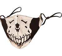 Touchstone Crâne Brodé 3 Couche de grande taille Masques de visage de coton de grande taille Masque de haute qualité réutilisable lavable réglable pour les hommes, les femmes. (Paquet de 1). Le noir