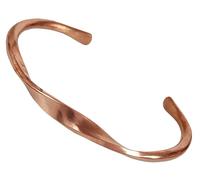 Touchstone Cuivre forgé à la main avec motif magnifiquement torsadé, élégant rehausseur de poignet, bracelet sophistiqué en cuivre pur dans un ton naturel pour hommes et femmes.