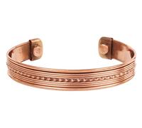 Touchstone cuivre magnétique forgé à la main avec solide et haute jauge style tibétain Spiral Eye Catching Pattern Minimalistic Elegance Pure Copper Bracelet en deux tons.