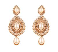 Touchstone Desire contemporain look diamant clouté blanc rhin fausses perles boucles d'oreilles lustre designer bijoux pour femme 2.1 Perle