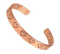 Touchstone fabriqué à la main par des artisans indiens qualifiés Bracelet magnétique durable en cuivre pur de haute qualité symbolique en forme de cœur d'amour dans des tons naturels.