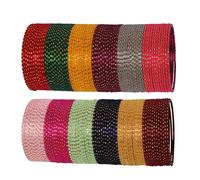Touchstone Indian Bollywood Collection de Bracelets colorés métalliques Mystique 12 Couleurs texturées vibrantes Paillettes dorées Velours Designer Bijoux Bracelets Bracelet. Lot de 144 pour Femme.