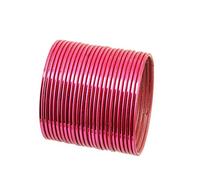 Touchstone Lot de 24 bracelets colorés de la collection de bracelets attrayants, style mystique magenta texturé, couleur indienne, Bollywood, bijoux fins en métal pour femme.