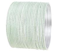 Touchstone Nouveau Collection de Bracelets de Couleur Pastel, Indian Bollywood percé à la Main Silver Tinge Pistaches Color Designer Jewelry Bracelets Bangle. Lot de 24. pour Femme.