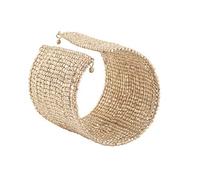 Touchstone Perles battues finement entrelacées finement placées sur un bracelet manchette en fil métallique durable durable pour femme Blanc