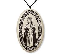 Touchstone Pottery Médaille de Saint Rose de Lima sur cordon tressé | Patron des fleuristes, des Amérique latine et de la résolution des quartiers familiaux