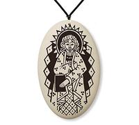 Touchstone Pottery Médaille Saint Matthieu sur cordon tressé | Patron des comptables, comptables, gardiens et courtiers en valeurs mobilières, Céramique, Pas de type gemme