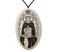 Touchstone Pottery Médaille Saint Thomas Aquinas sur cordon tressé | Patron des élèves, de l'apprentissage et des écoles catholiques