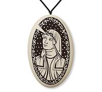 Touchstone Pottery Médaille Sainte Rita de Cascia sur cordon tressé | Patron des causes impossibles, des victimes d'abus et des mariages difficiles, Céramique, Pas de type gemme