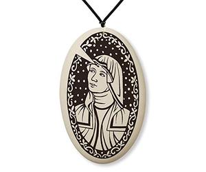 Touchstone Pottery Médaille Sainte Rita de Cascia sur cordon tressé | Patron des causes impossibles, des victimes d'abus et des mariages difficiles, Céramique, Pas de type gemme