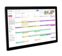 TouchWo Calendrier numérique et planificateur mural à écran tactile de 54,6 cm, calendrier intelligent pour tableau des tâches et horaires de travail, haut-parleurs et appareil photo intégrés, support