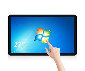 TouchWo PC industriel tout-en-un à écran tactile de 27", Intel i3, 4 Go de RAM, 128 Go SSD, 16:9 FHD 1080P, Windows 10, Smart Board pour salle de classe, réunion et jeux, USB, moniteur VGA et HD-MI