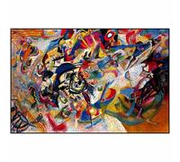 Touchwood - Puzzle "Composition VII", puzzle en bois du tableau de V. Kandinskij, 189 pièces de forme irrégulière abstraite ou avec des formes d'objets et d'animaux, contenu dans un emballage en bois