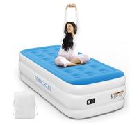 TOUCHXEL Lit Gonflable Simple 1 Personne 196 x 97 x 47 cm avec Pompe Intégrée - Matelas d'Appoint Confortable pour Invités, Maison, Camping et Voyage