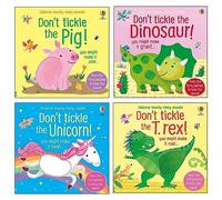Touchy-Feely Sound Books Series Usborne Don't Tickle 4 Books Collection Set By Sam Taplin (Unicorn, T-Rex, Dinosaur, Pig)