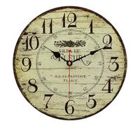 Toudorp Horloge Murale 8 Pouces Facile à Lire Chiffres Arabes Horloge Murale en Bois Silencieux sans Coutil À Piles Horloges Murales Maison Rétro Style Country Français Art Décor Horloge Suspendue