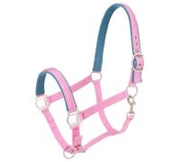 Tough 1 Licol rembourré en Nylon avec matériel en Satin, Rose, Cheval