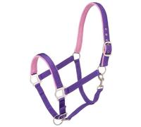 Tough 1 Licol rembourré en Nylon avec matériel en Satin, Violet, Cheval