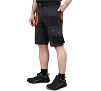 REIS - FORECO-TS BJS - Short de Travail pour Homme, Short de sécurité, Short de Jardin, Acier Noir/Orange, Taille : L