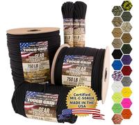 TOUGH-GRID PC100 Paracorde de 340 kg - 100% Nylon Spécifique Militaire Type IV - Usage Militaire, Camping, Artisanat, Hamacs, Urgences - Noir