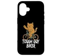 Tough Guy Biker Chat Mignon drôle Coque pour iPhone 16