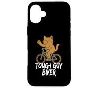 Tough Guy Biker Chat Mignon drôle Coque pour iPhone 16 Plus