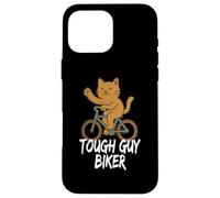 Tough Guy Biker Chat Mignon drôle Coque pour iPhone 16 Pro Max