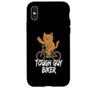 Tough Guy Biker Chat Mignon drôle Coque pour iPhone X/XS