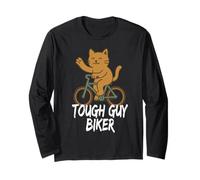 Tough Guy Biker Chat Mignon drôle Manche Longue