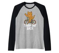 Tough Guy Biker Chat Mignon drôle Manche Raglan