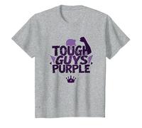 Tough Guys Purple : déclaration audacieuse pour Les Hommes confiants T-Shirt, Enfant, Gris Chiné, 3 Ans