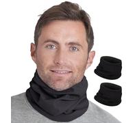Tough Headwear 2x Tour de Cou d'Hiver - Cache Cou Sport pour Femme et Homme - Design 3 en 1 - Tour de Cou - Cache Nez - Bandeau pour Oreilles - Chaud et Respirant - Noir