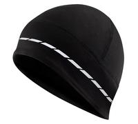 Tough Headwear Bonnet Fin pour Homme - Bonnet Léger Polyvalent pour Le Sport - Idéal comme sous Casque - Moto ou Velo - Protection du Froid en Hiver - Noir Réfléchissant