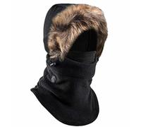 Tough Headwear Cagoule Adulte Unisexe - Passe Montagne Homme et Femme - Protection du Froid en Hiver - Design Polyvalent - Balaclava Respirant et Coupe Vent - Polaire - Noir