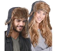 Tough Headwear Chapeau de Trappeur d'hiver - Chapka Russe pour Homme et Femme - Casquette pour l'hiver avec Cache Oreille - Fausse Fourrure - Design Unisexe - Gris Ardoise