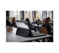 Tough Keys - Clavier et étui (étui folio) - avec trackpad - USB-C - QWERTZ - Allemand - noir clavier, noir étui - boîtier marron - B2B - pour Apple