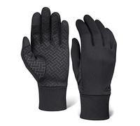 Tough Outdoors Gants de course à écran tactile - Doublures de gants d'hiver noires pour envoyer des SMS, faire du vélo, conduire - Gants de sport thermiques fins, légers et chauds pour temps froid